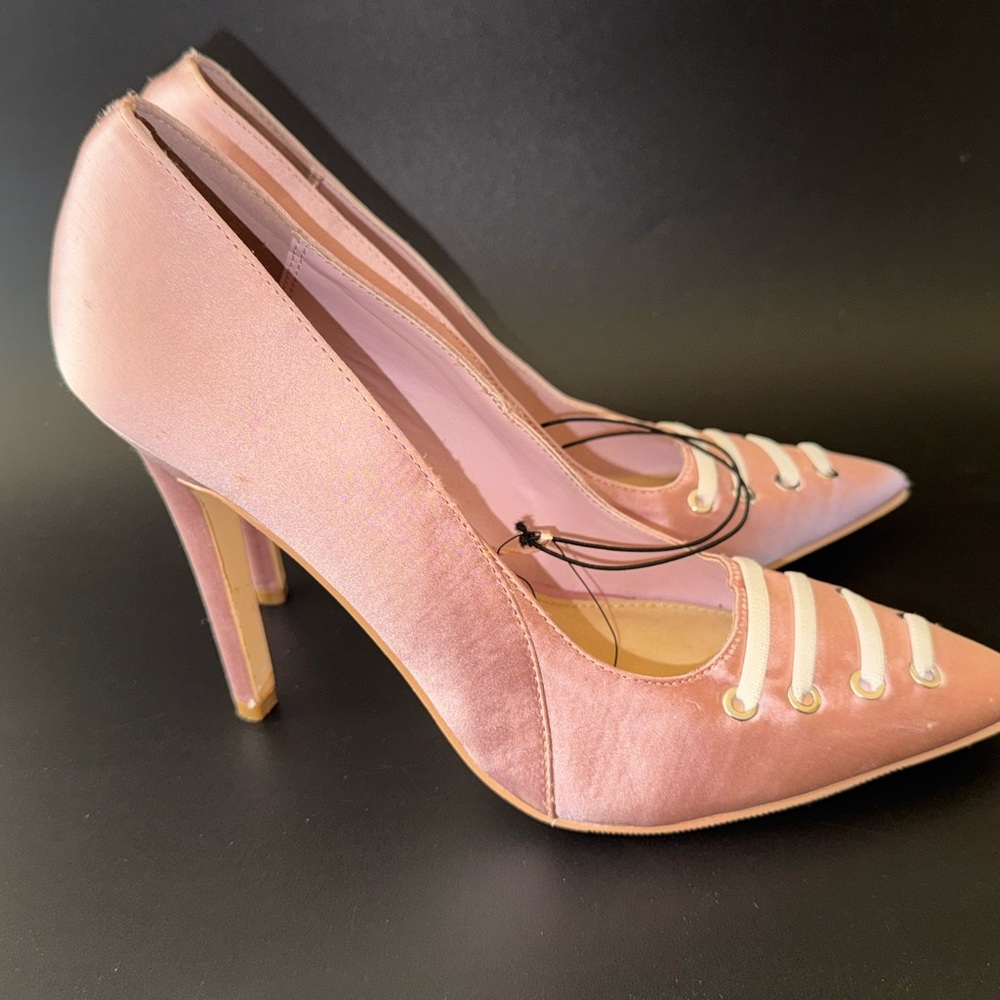 Pink Satin Heels ladies size 6.5